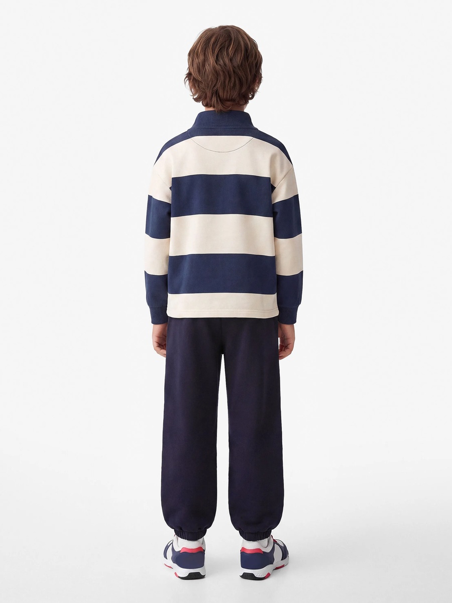 Kids Navy Blue Cotton Joggers
