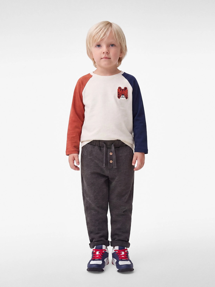 Kids Grey Cotton Woven Joggers