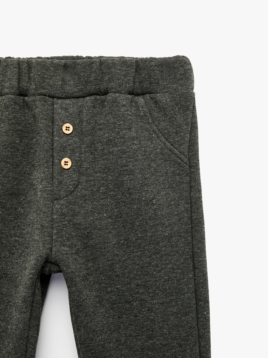 Kids Grey Cotton Woven Joggers