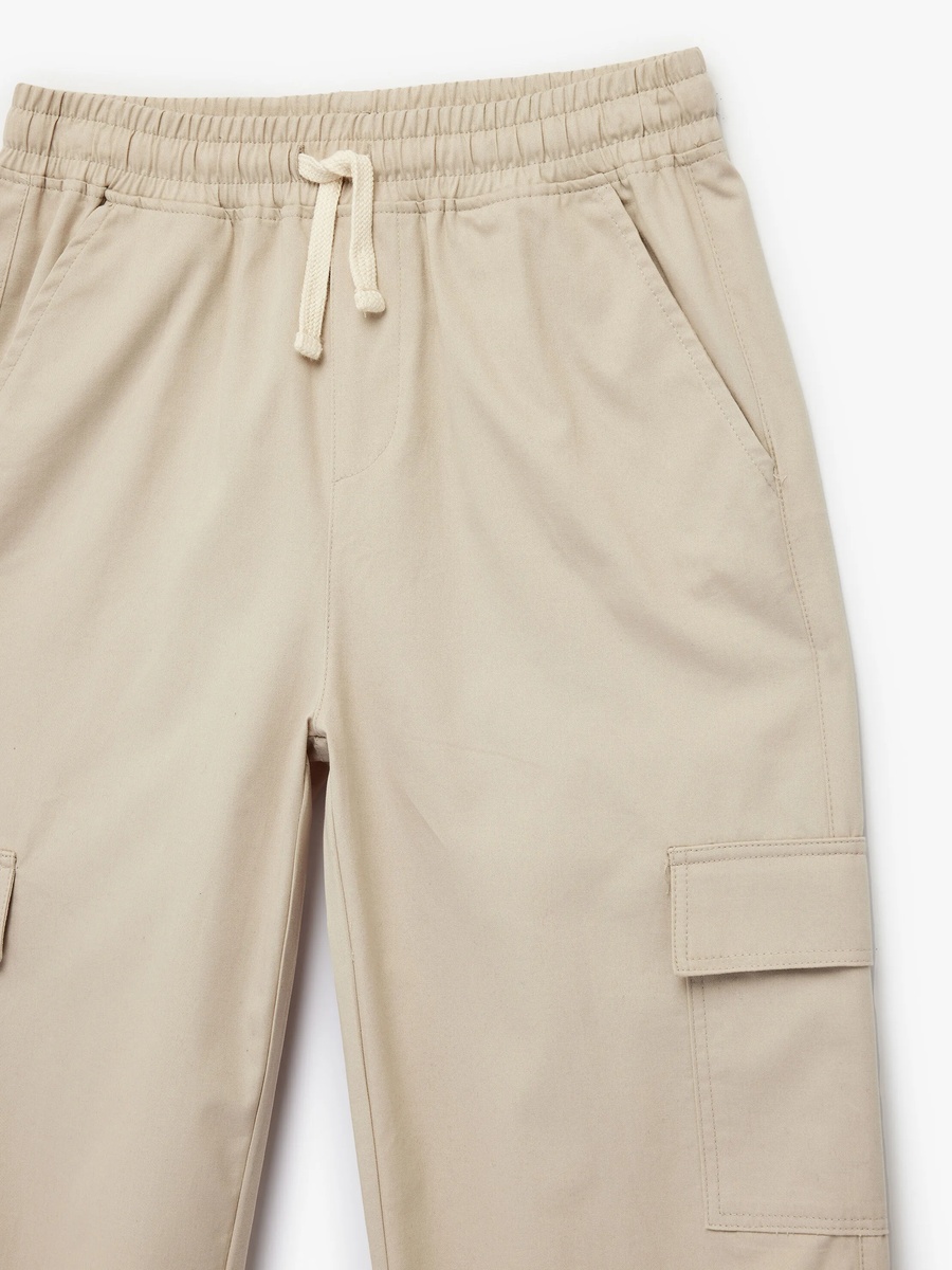 Kids Cotton Drawstring Cargo Pants - Regular Fit