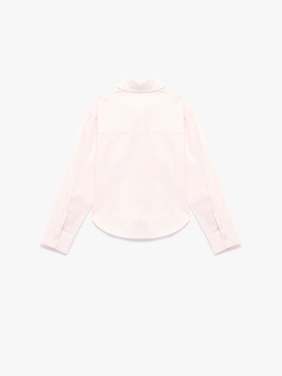 Girls Pink Cotton Bow Detail Shirt