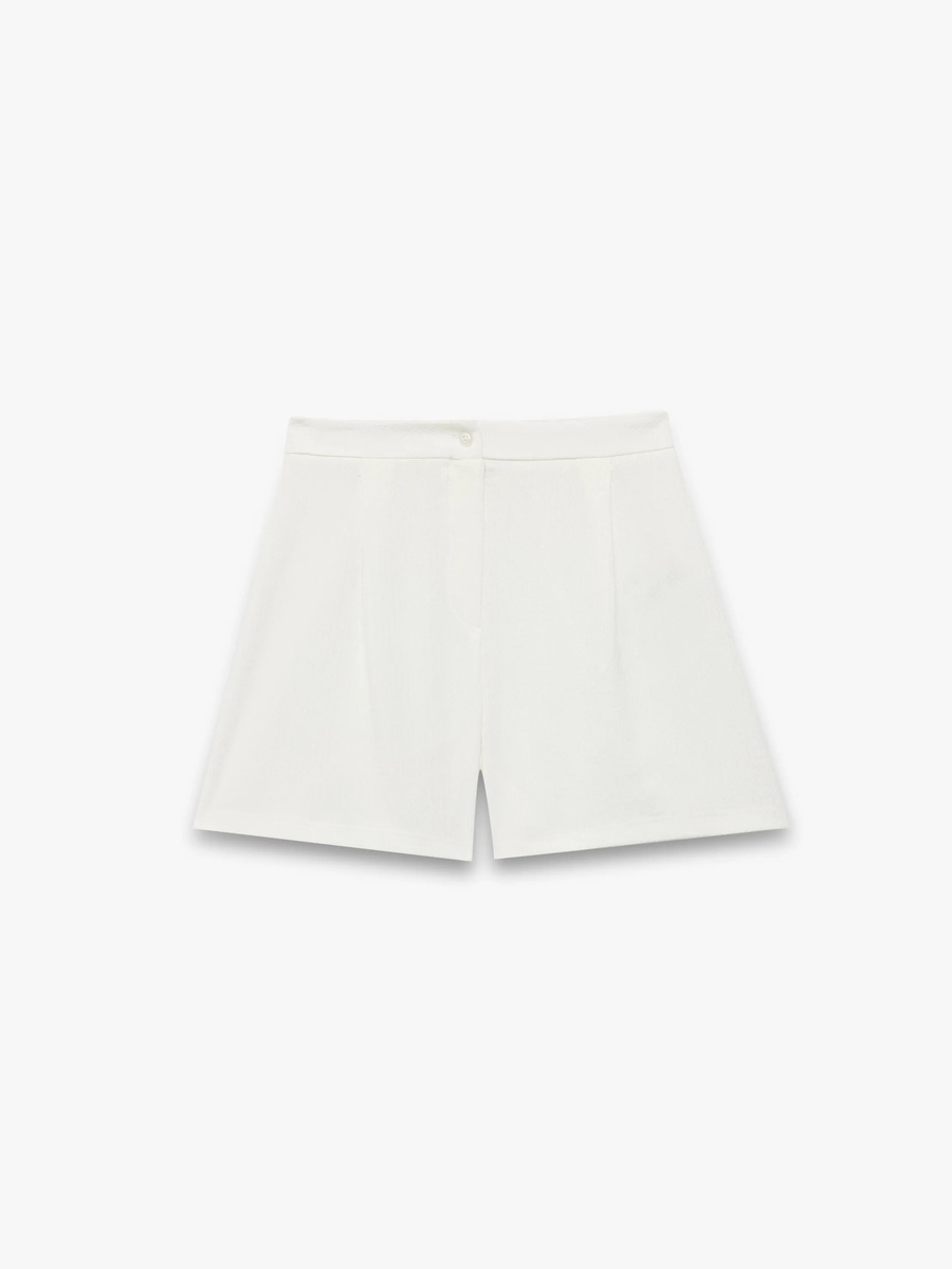 Girls Mid-Rise Pull-On Woven Shorts - Beige