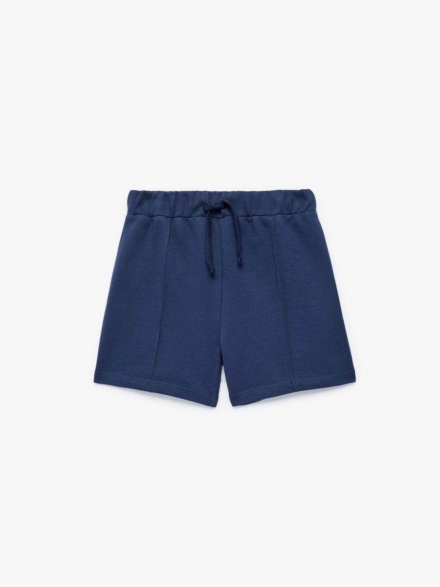 Toddler Navy Blue Cotton Drawstring Shorts