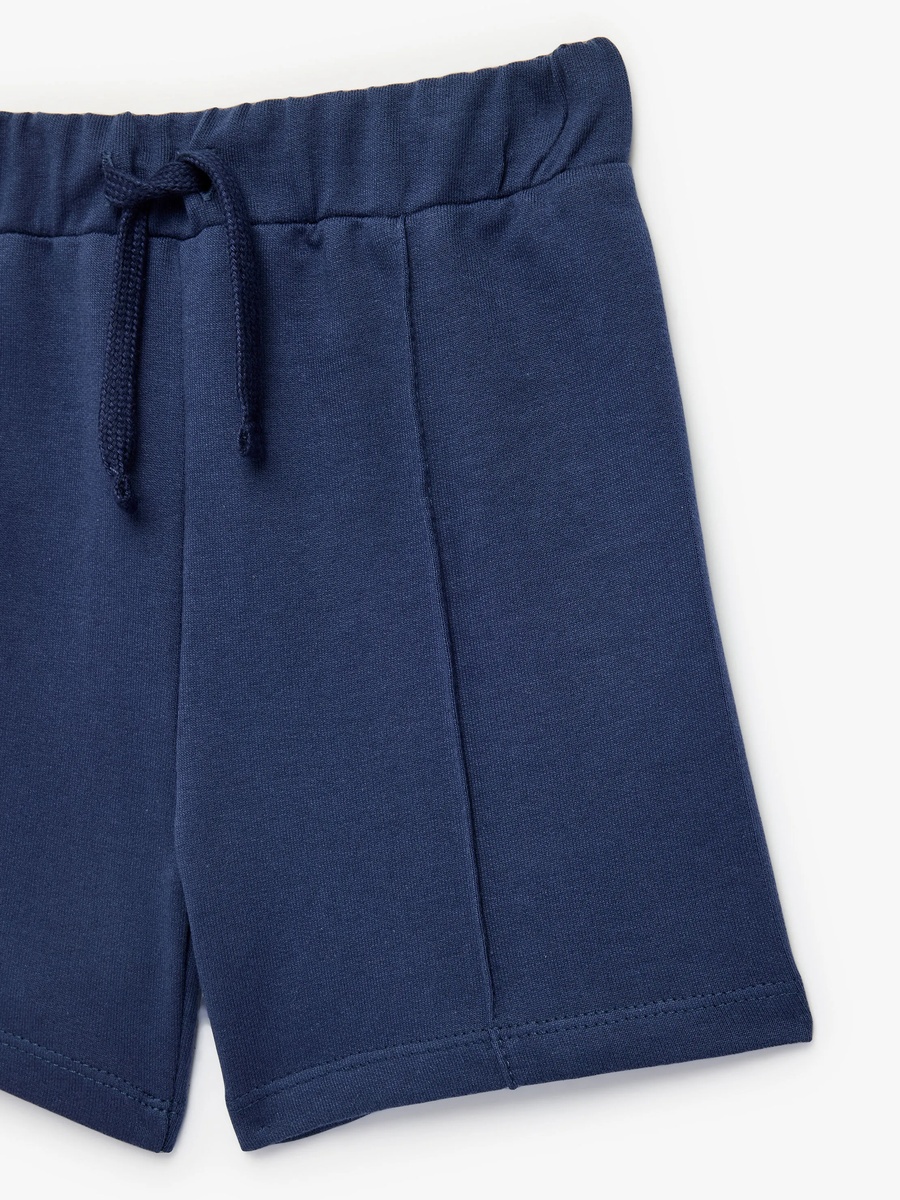 Toddler Navy Blue Cotton Drawstring Shorts