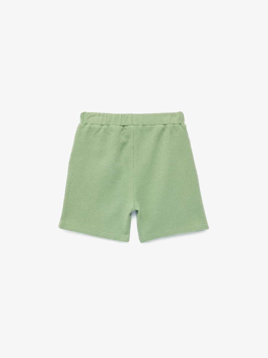 Toddler Green Woven Cotton Pull-On Shorts