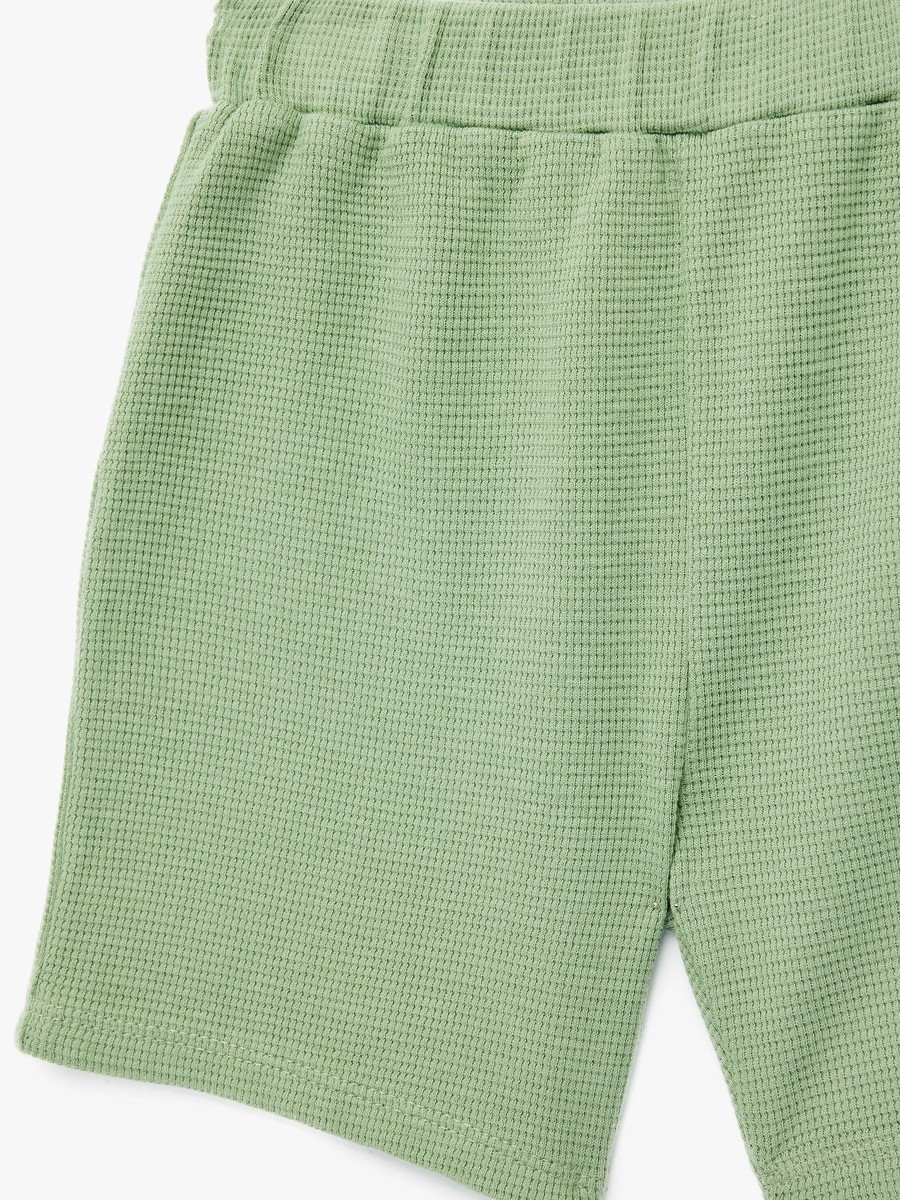 Toddler Green Woven Cotton Pull-On Shorts