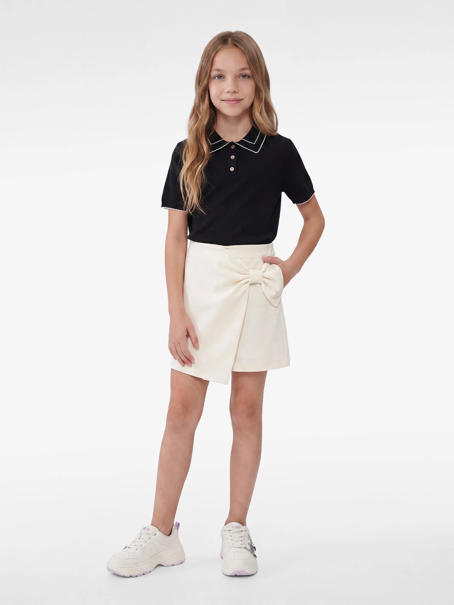 Girls Beige Bow Skort - Comfortable & Stylish