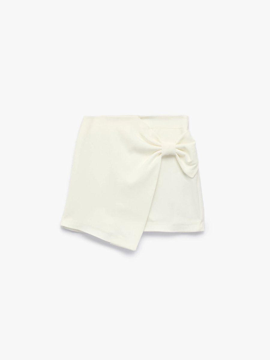 Girls Beige Bow Skort - Comfortable & Stylish