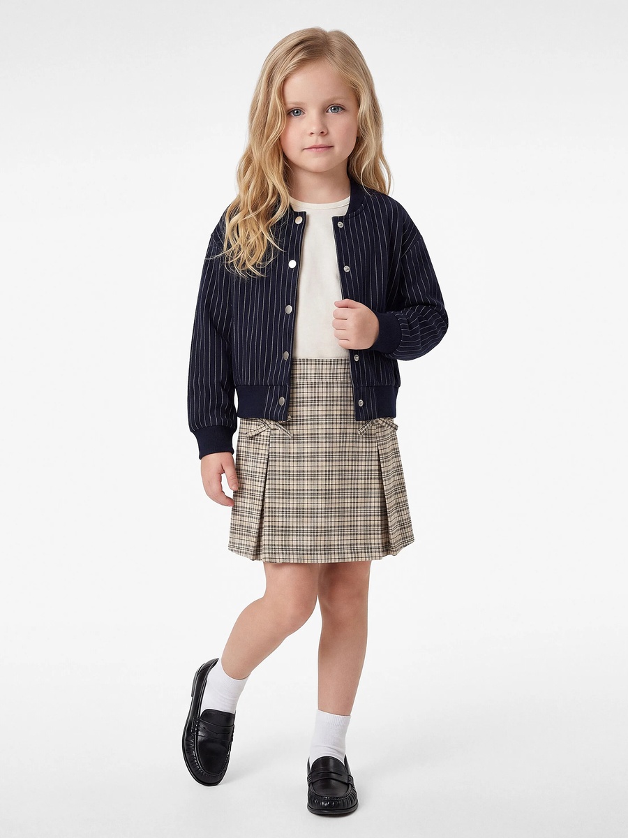 Girls A-Line Plaid Mini Skirt - Cotton Woven