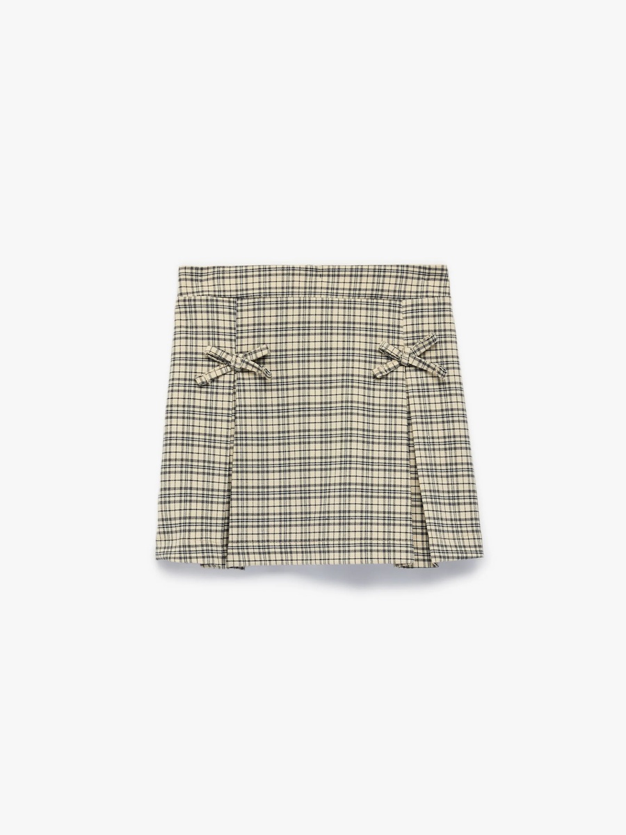 Girls A-Line Plaid Mini Skirt - Cotton Woven