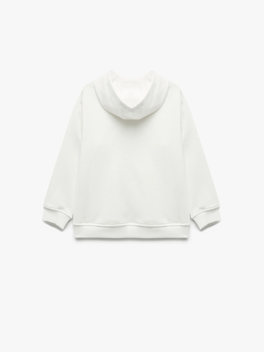 Kids Oversized Beige Cotton Hooded Sweatshirt
