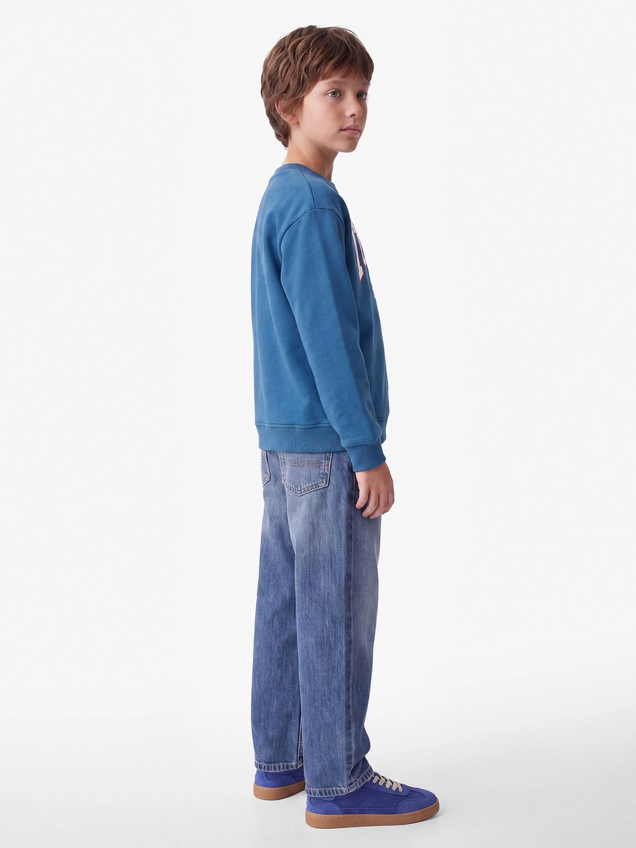Kids Blue Cotton TOKYO Print Sweatshirt