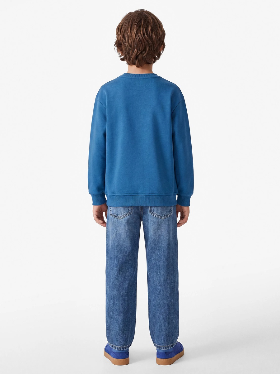 Kids Blue Cotton TOKYO Print Sweatshirt