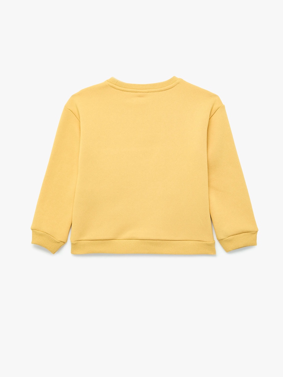 Baby Boys Yellow Cotton Sweatshirt with Lion Pocket
