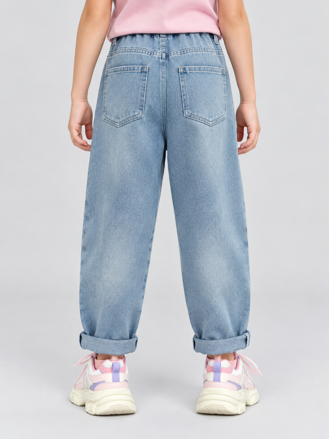 Blue Embroidered Relaxed Jeans