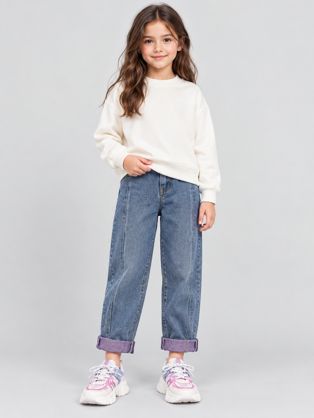Blue Solid Relaxed Jeans