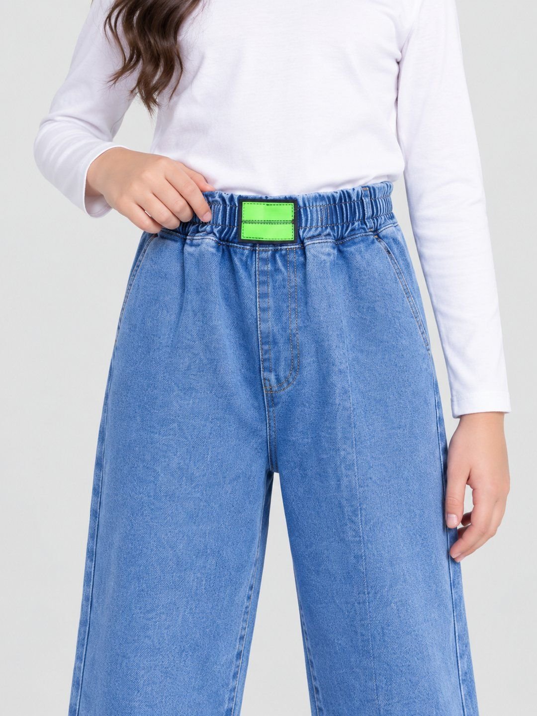 Blue Printed Relaxed Jeans