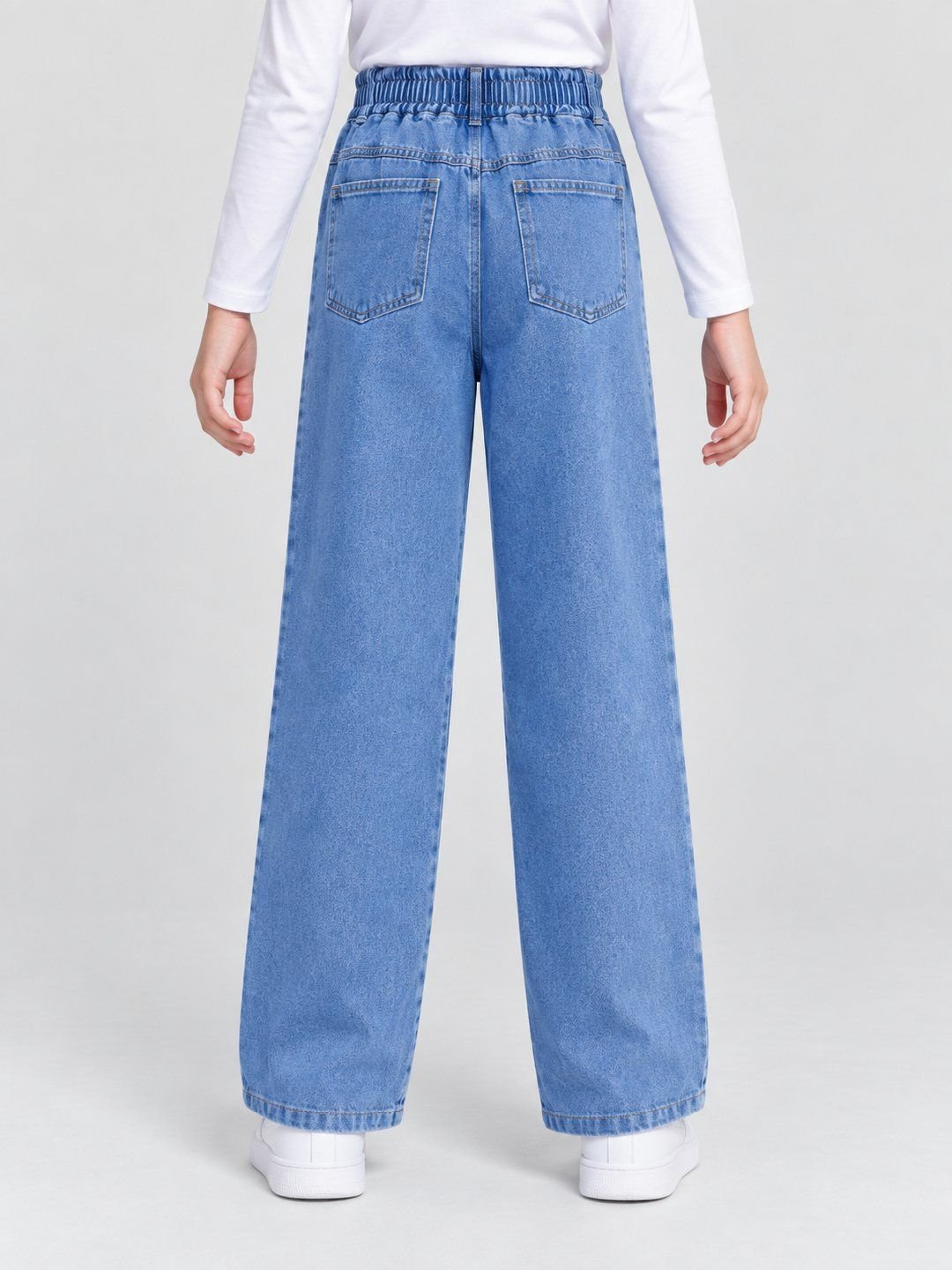 Blue Printed Relaxed Jeans