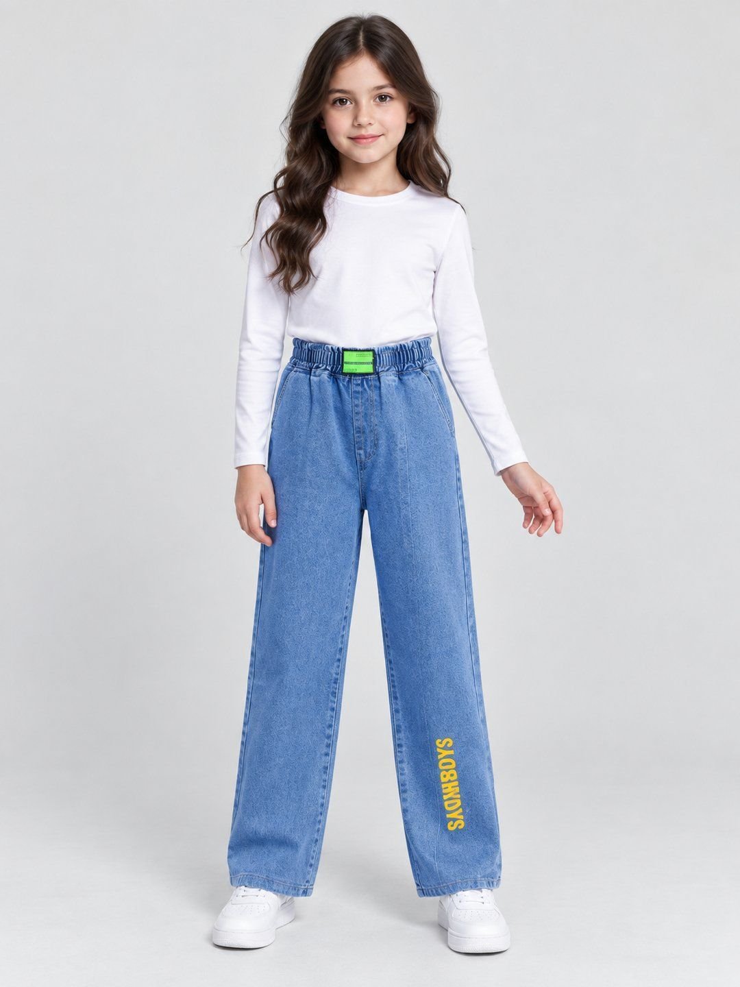 Blue Printed Relaxed Jeans