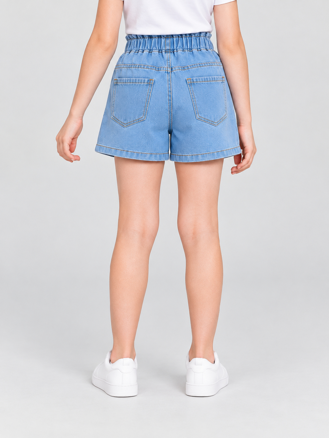 Light Blue Solid Shorts