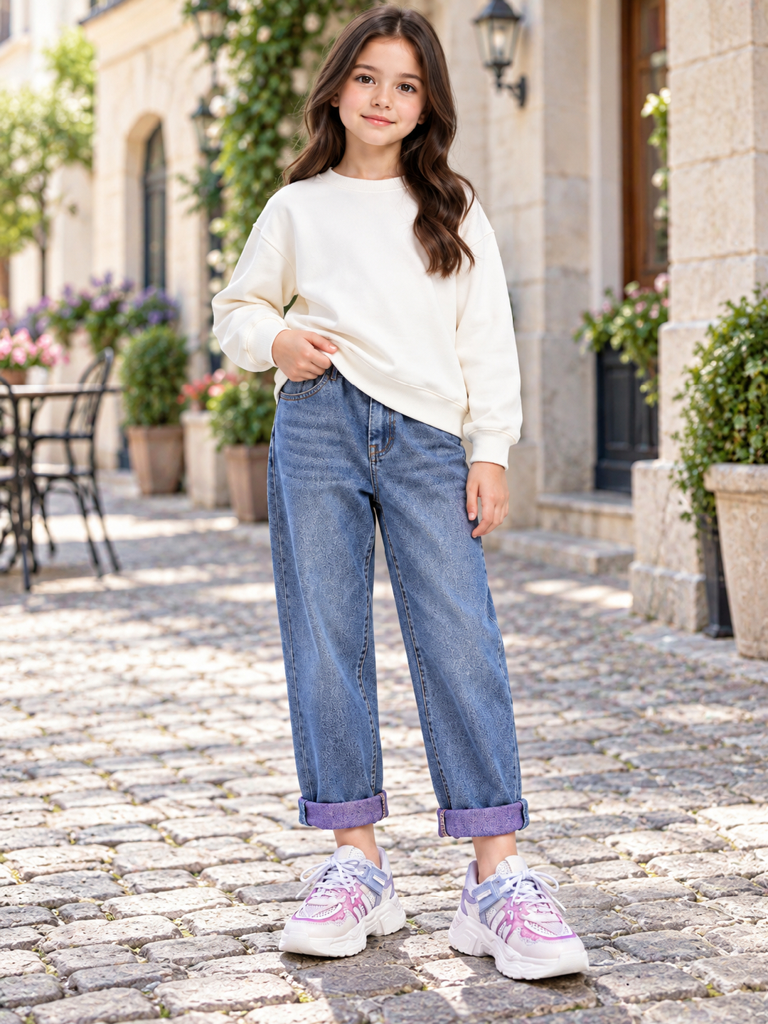 Blue Solid Relaxed Jeans