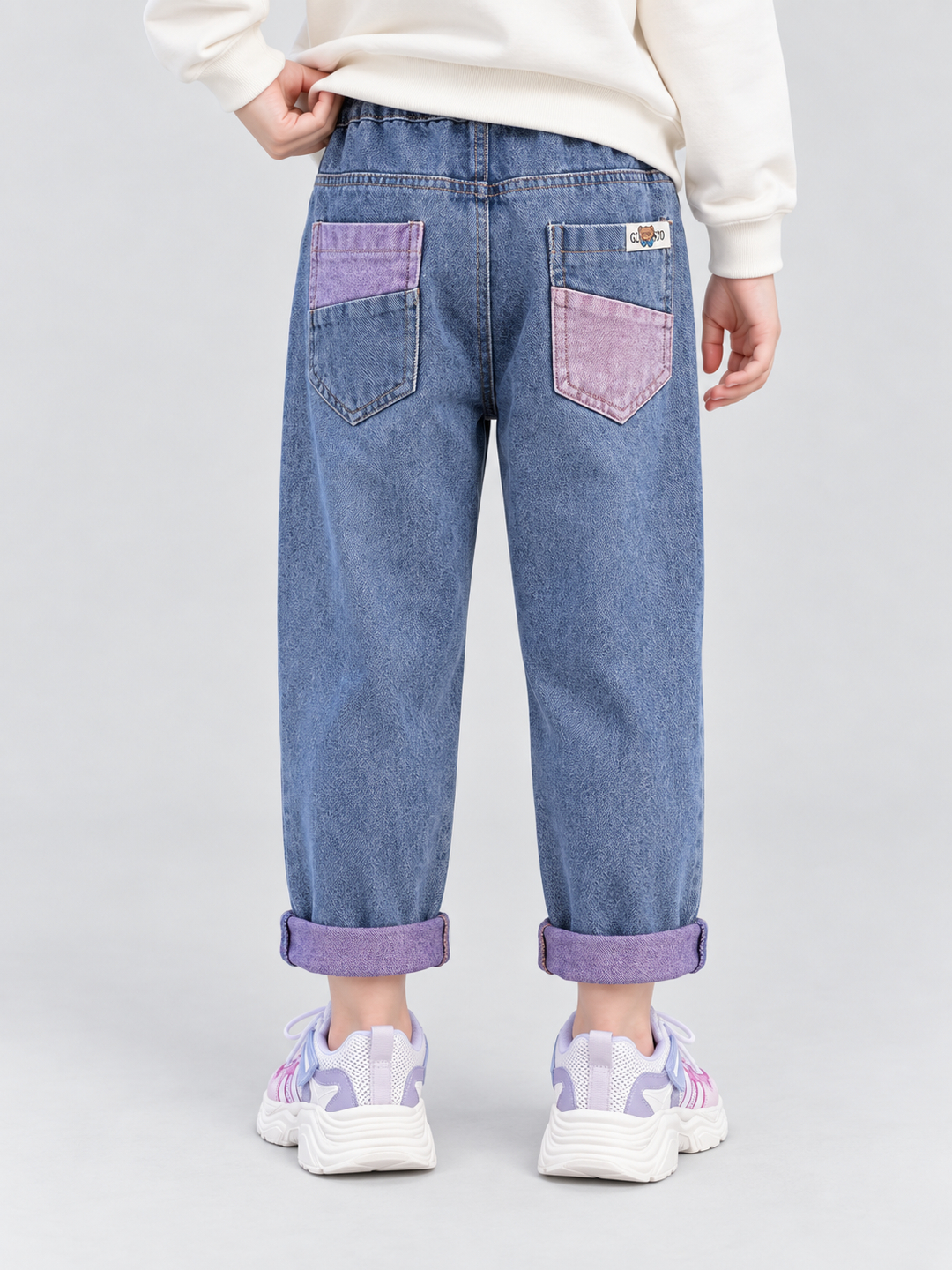 Blue Solid Relaxed Jeans