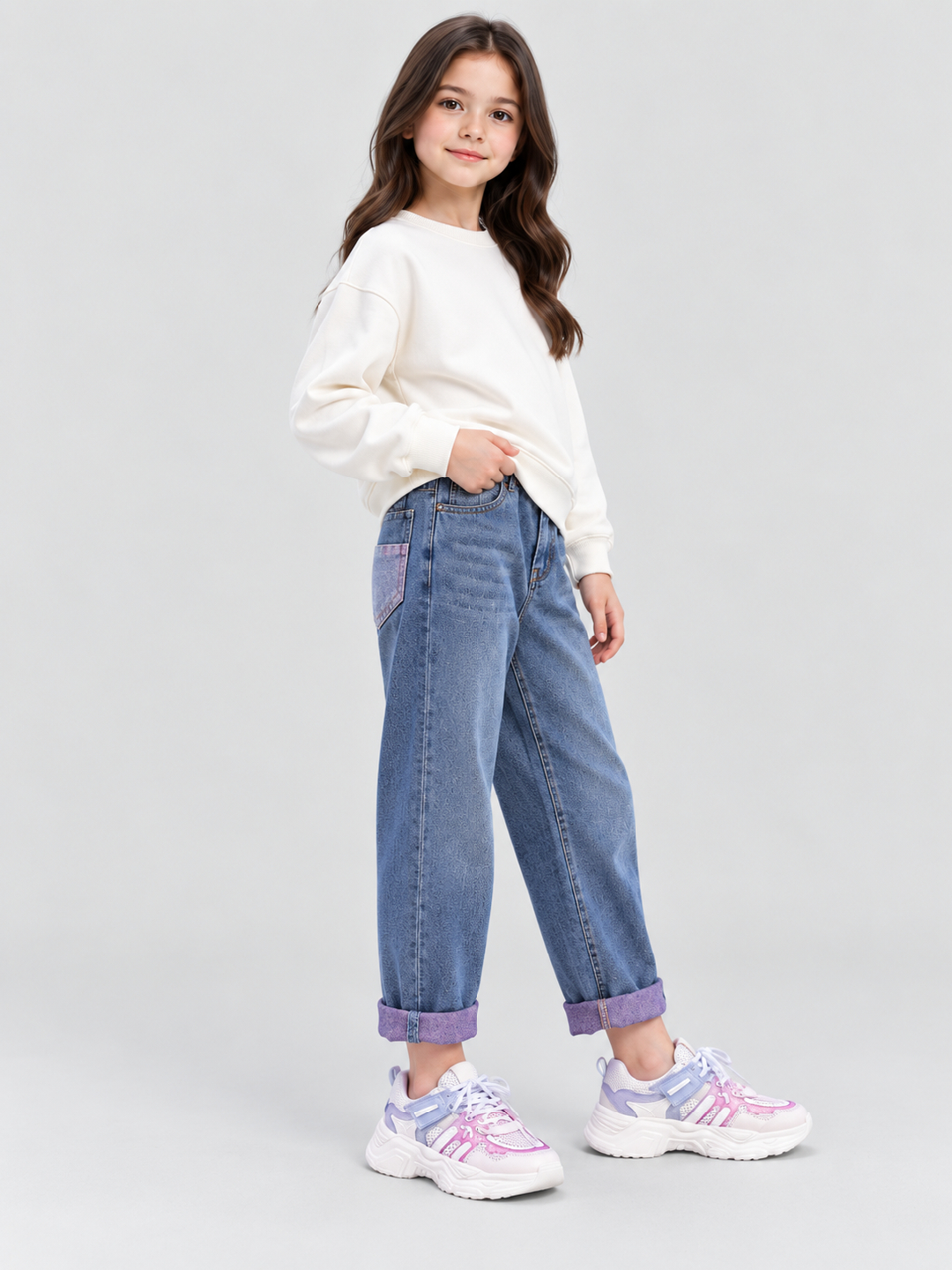 Blue Solid Relaxed Jeans