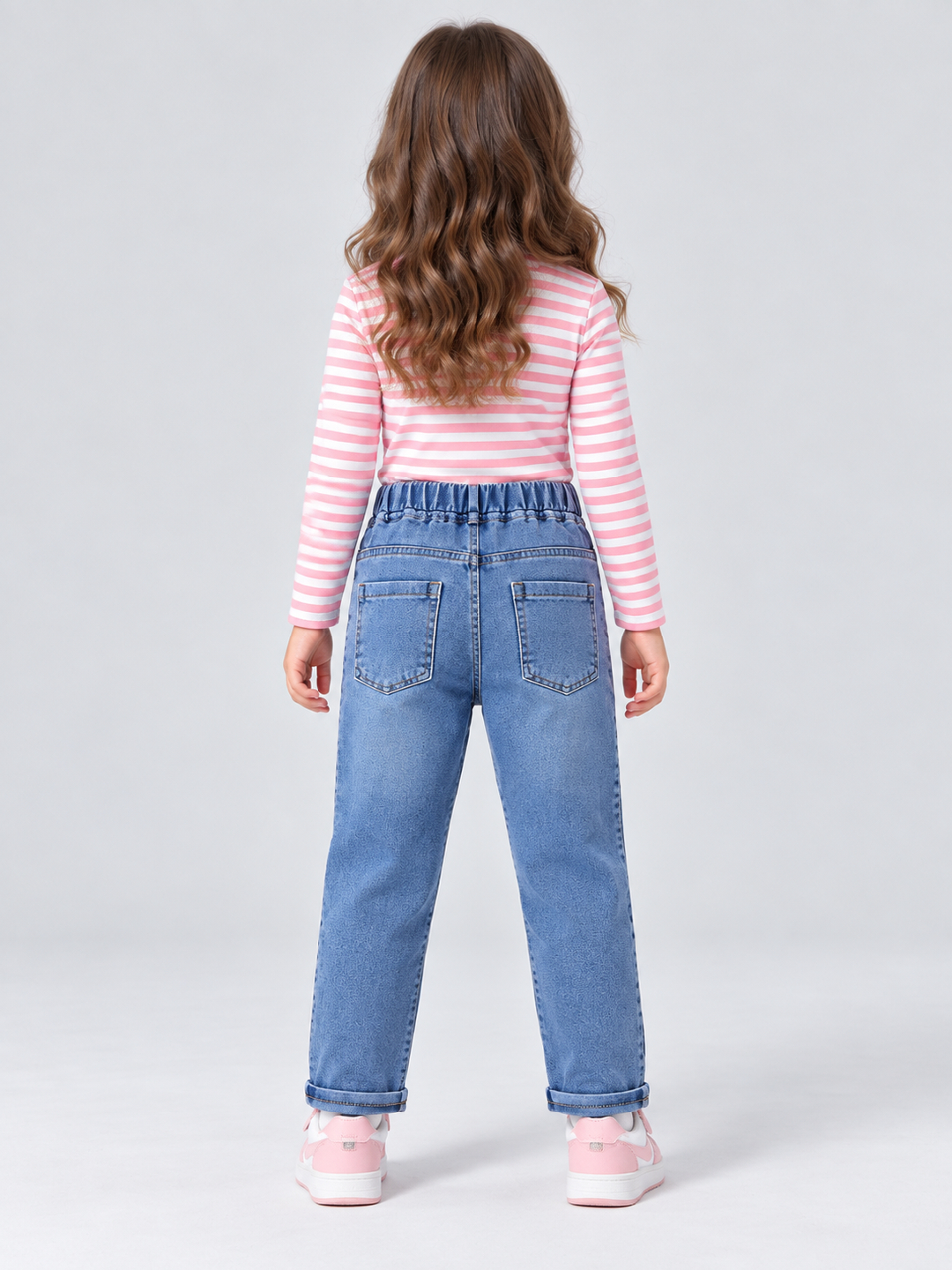 Blue Printed Relaxed Jeans