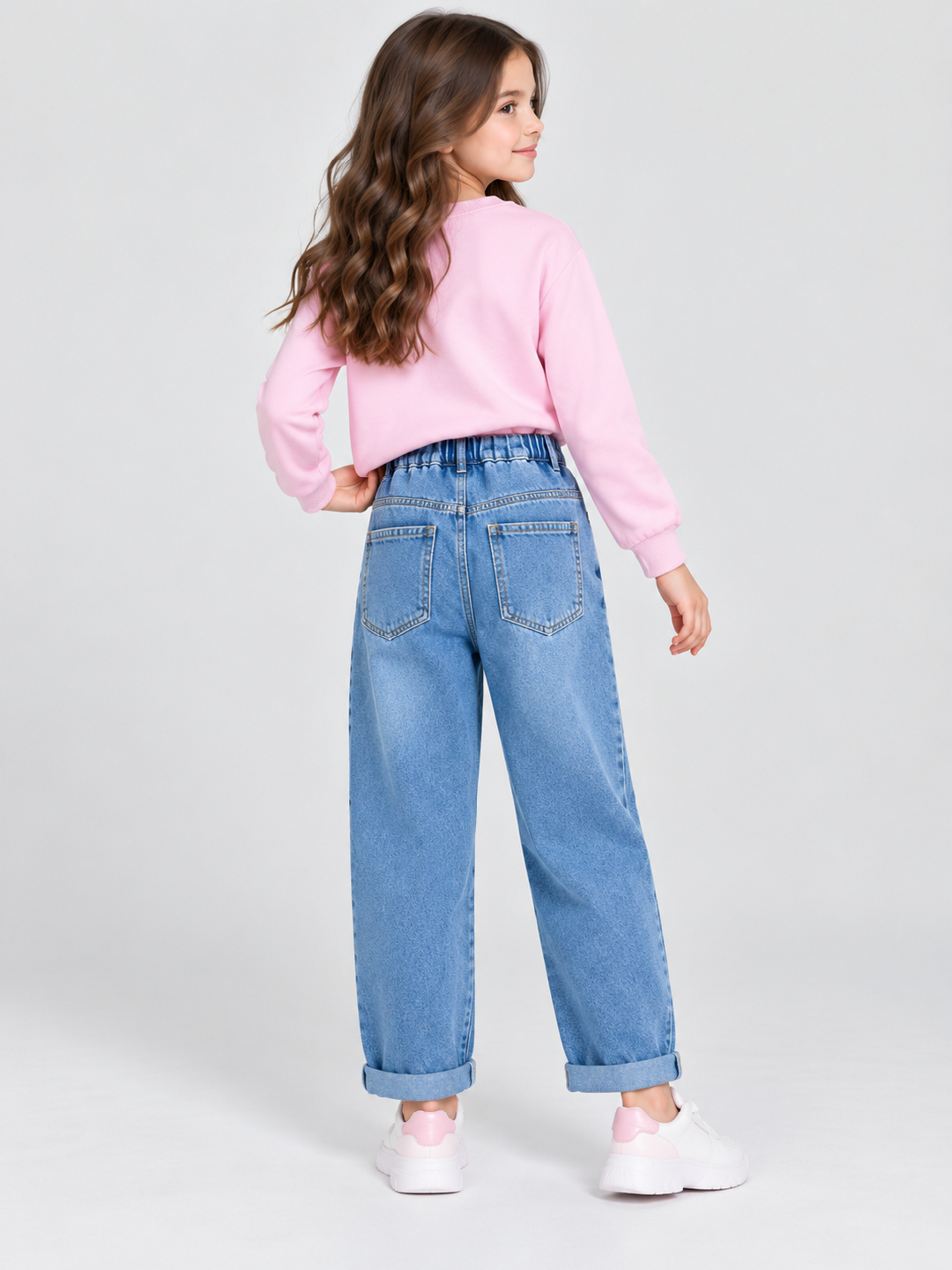 Blue Printed Relaxed Jeans