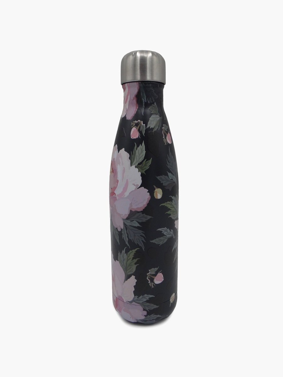 زجاجة ماء ستانلس ستيل بجدار مزدوج وطبعة الزهور 500 مل
