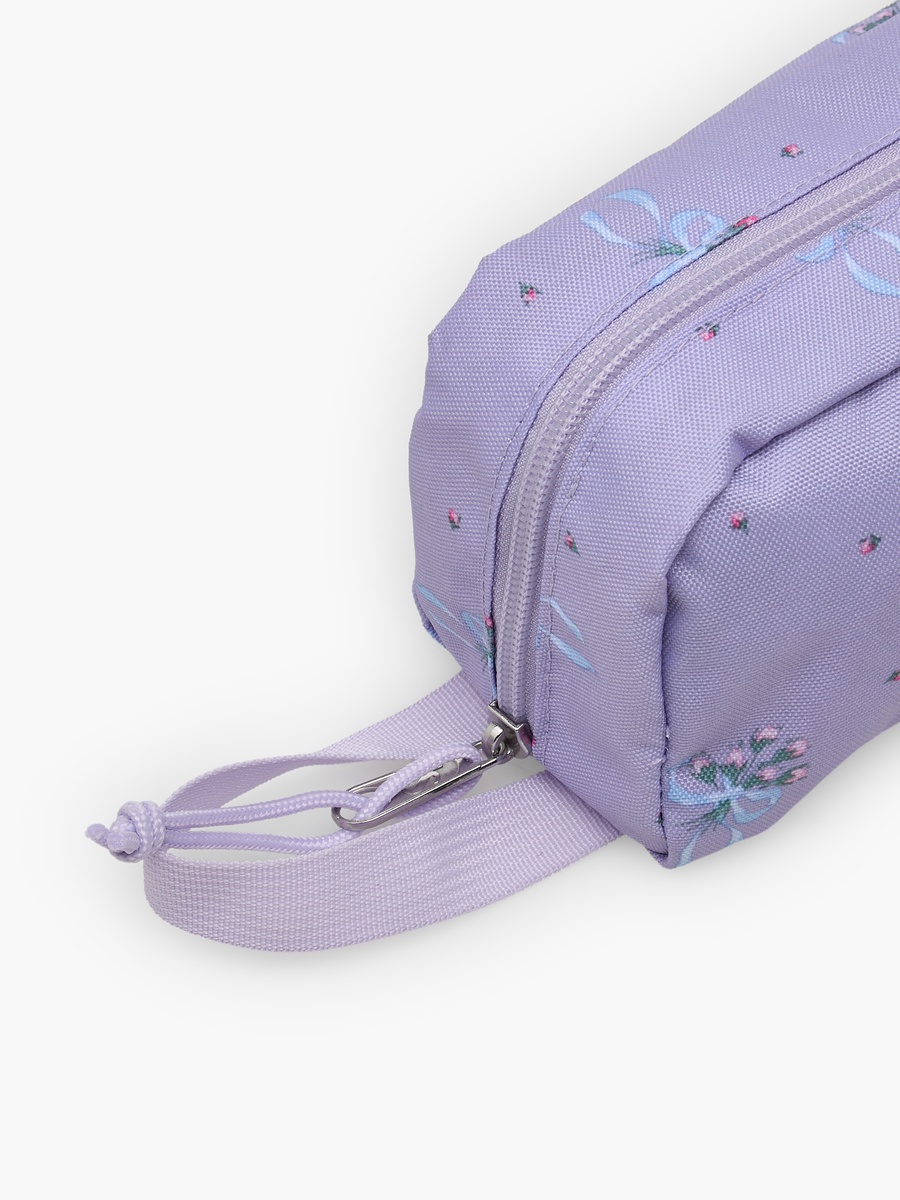 Floral Print Pencil Pouch with Zip Closure