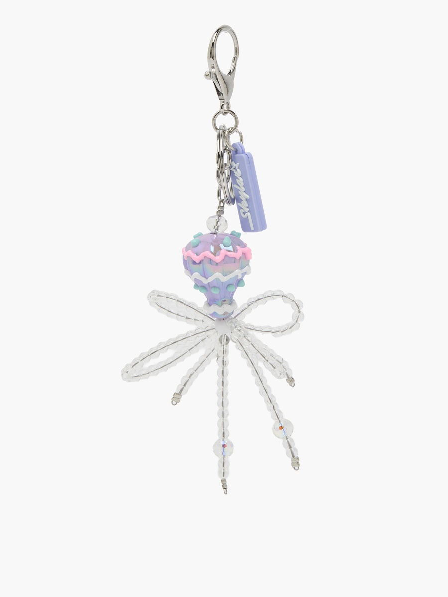 Beaded Bow Keyring with Crystal Details
