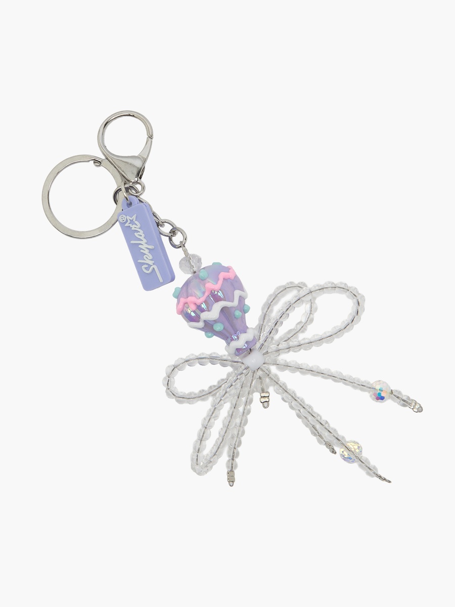 Beaded Bow Keyring with Crystal Details