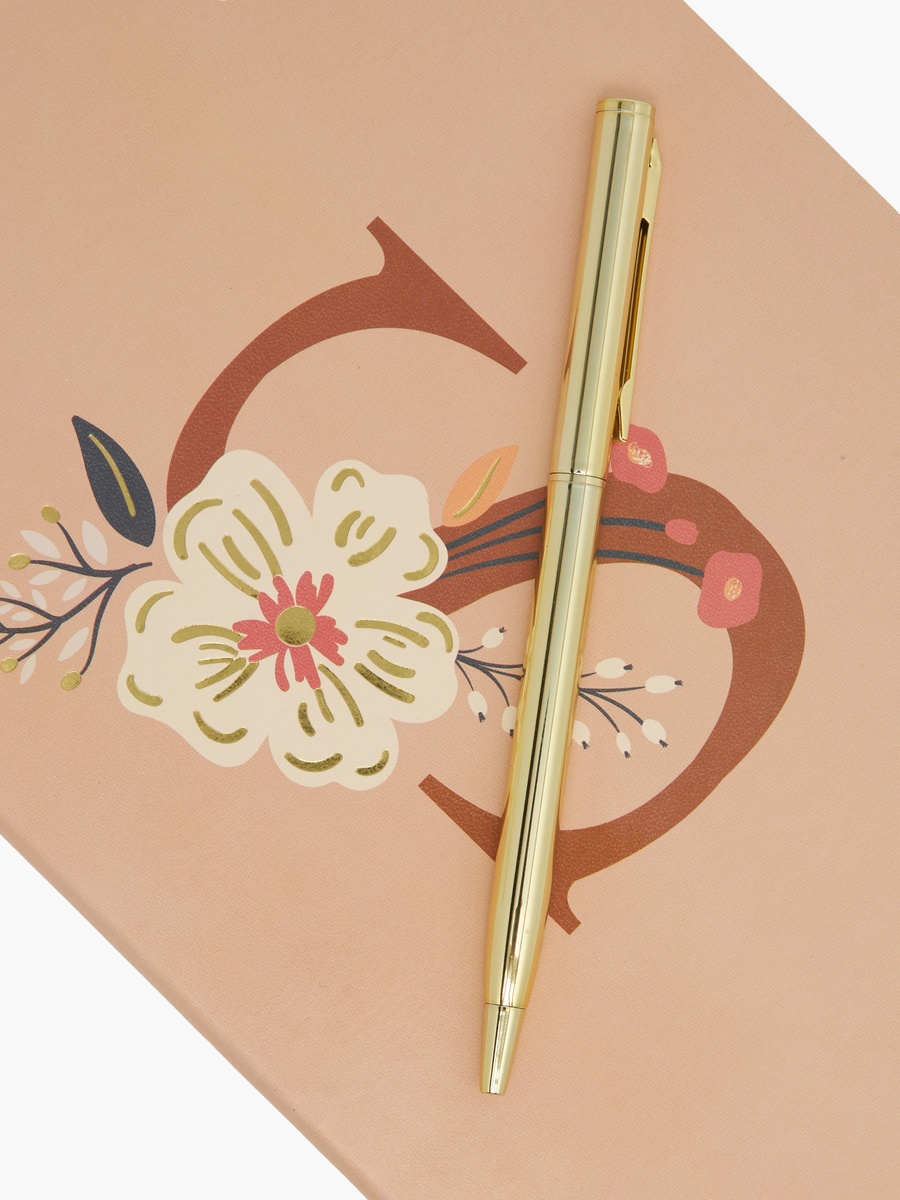 Floral Initial Print Soft Cover Notebook - 96 Pages