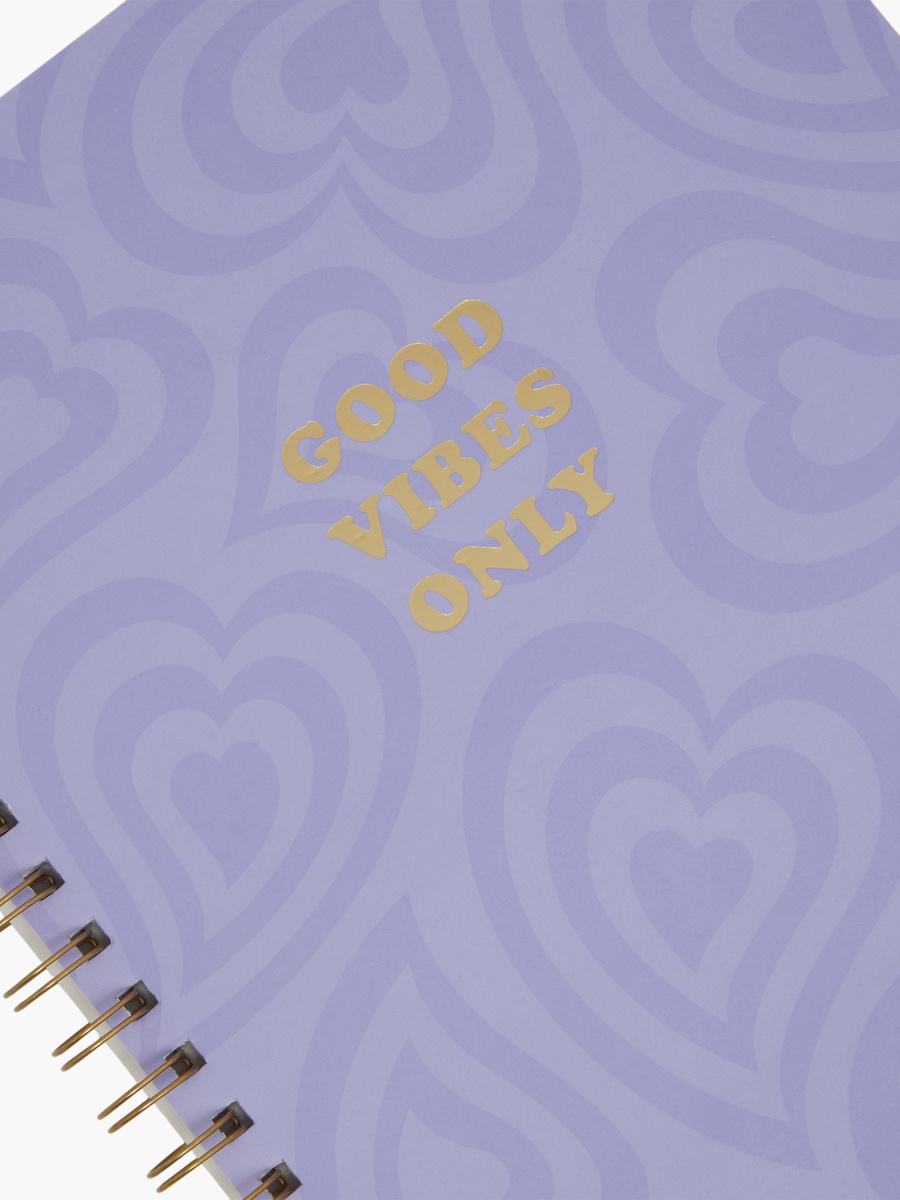 Heart Print Notebook with Spiral Binding