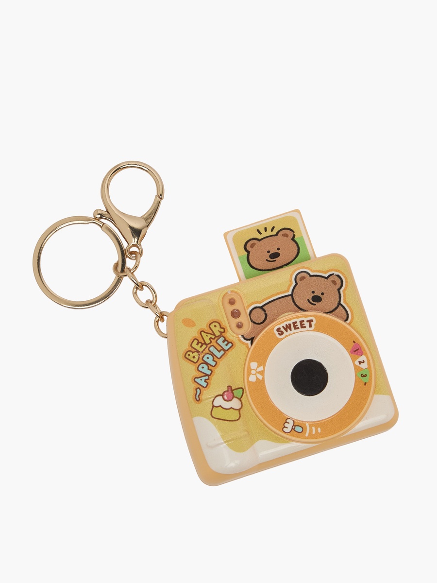 Simulated Polaroid Key Chain with Bear Design