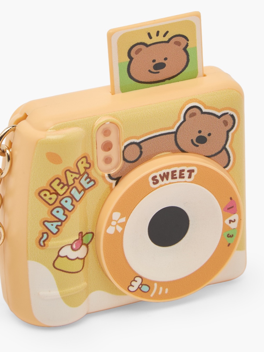 Simulated Polaroid Key Chain with Bear Design