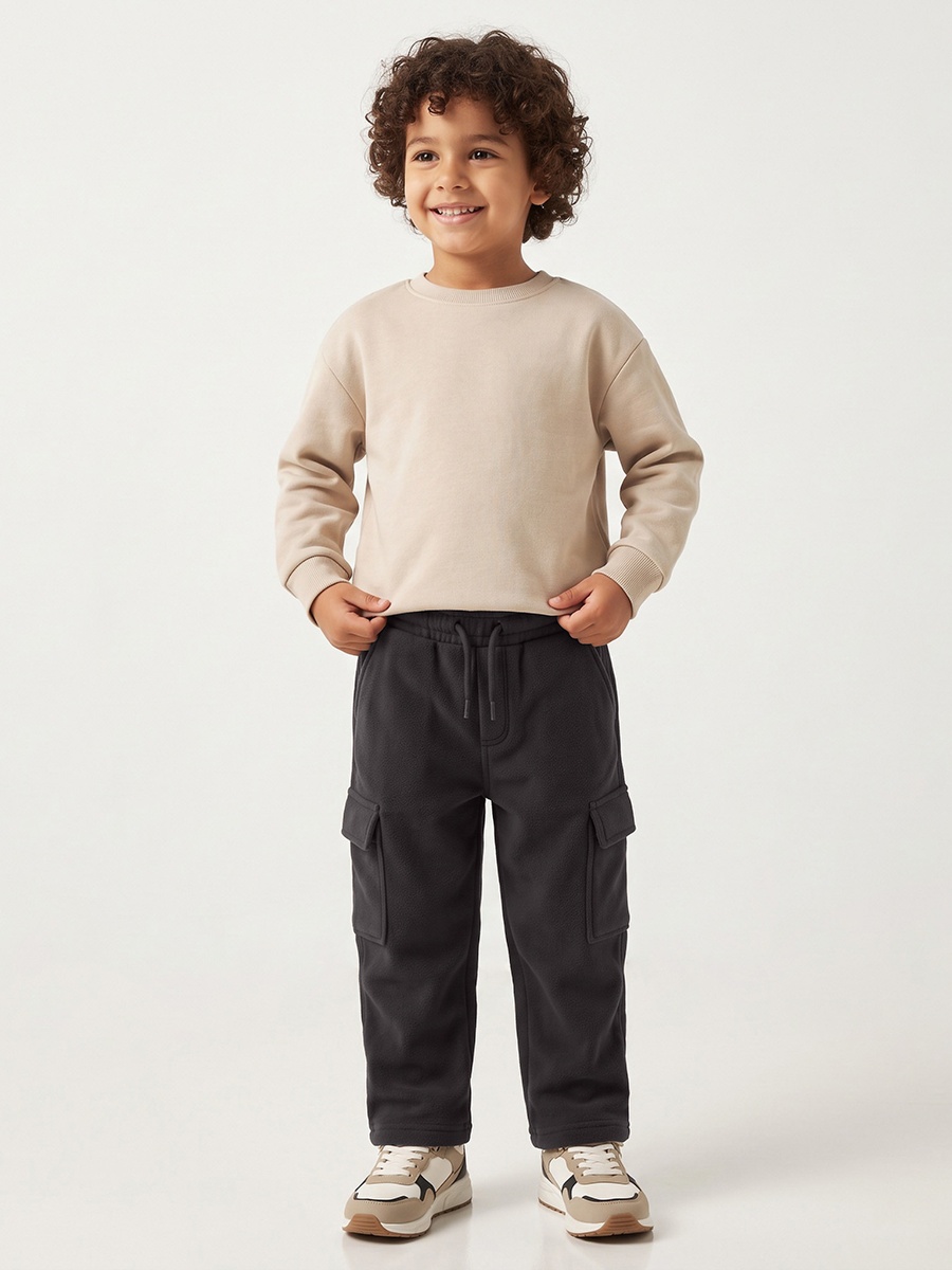 Elasticated Drawstring Waist Cargo Pants with Pocket