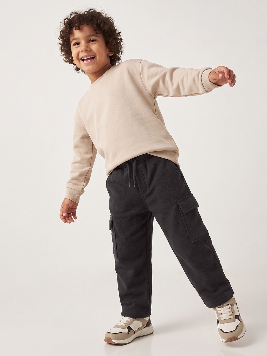 Elasticated Drawstring Waist Cargo Pants with Pocket