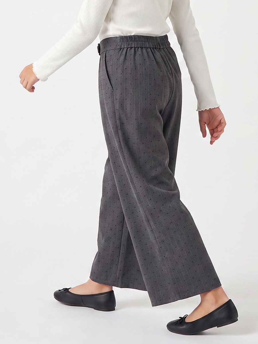 Wide Leg Trousers with Stone Embellishment, Elasticated Waist