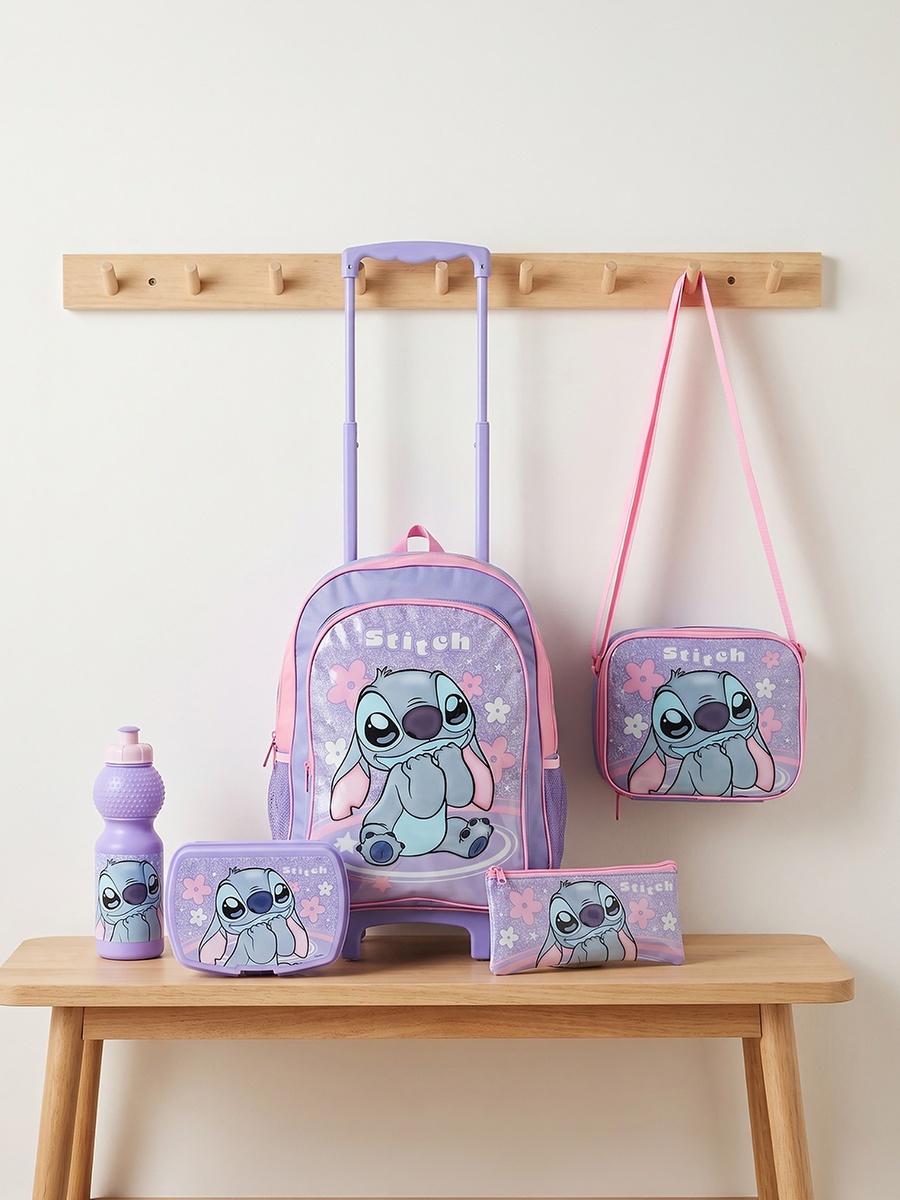 Ninja Print Trolley Bag Set for Boys 8-13 Years with Lunch Bag and Pencil Pouch