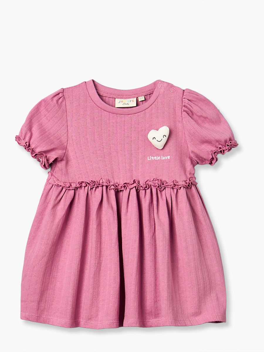 Pack of 2 Round Neck Short Sleeves Knee Length Dress with Ruffled Detail