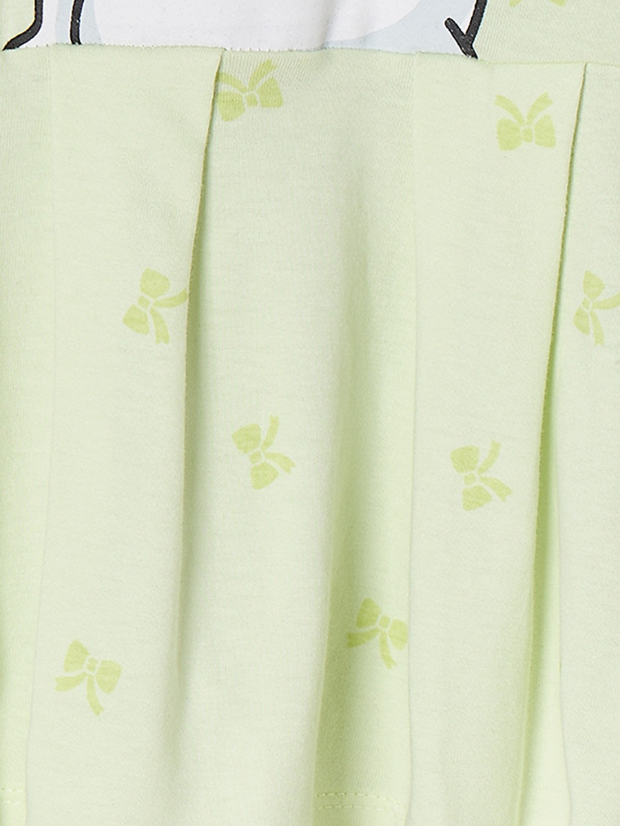 Round Neck Long Sleeves Knee Length Dress with Marie Print