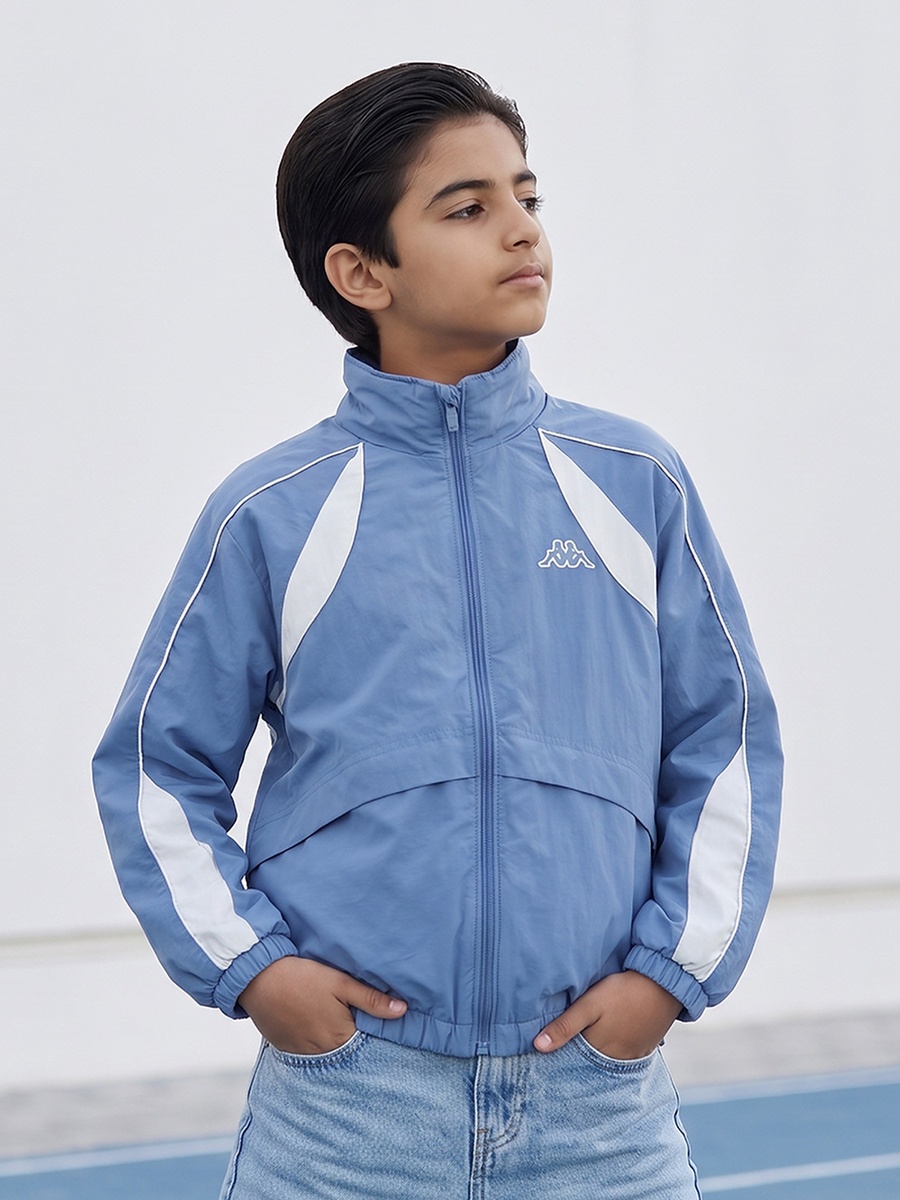Logo print Jacket with Zip Closure