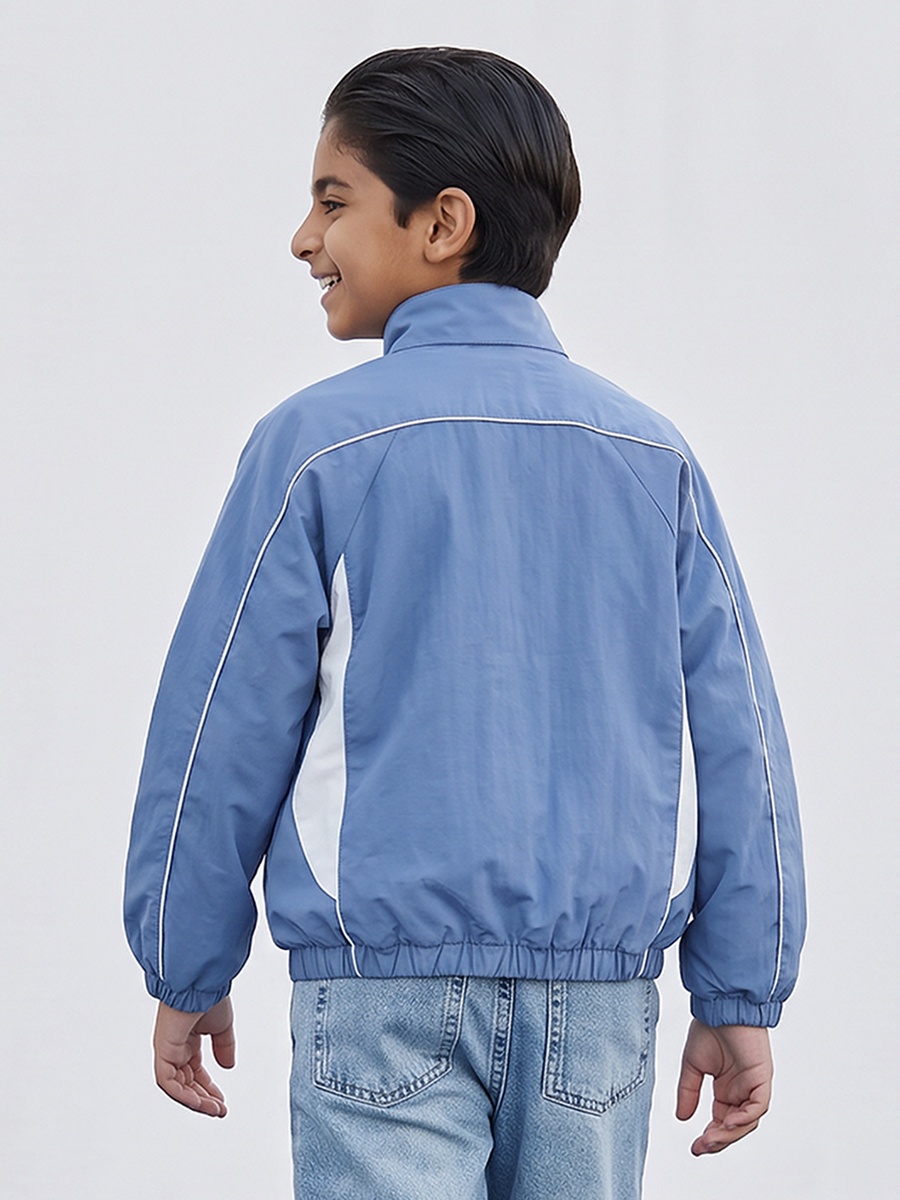 Logo print Jacket with Zip Closure