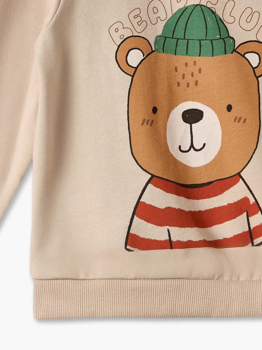 Round Neck Sweatshirt with Lion Print