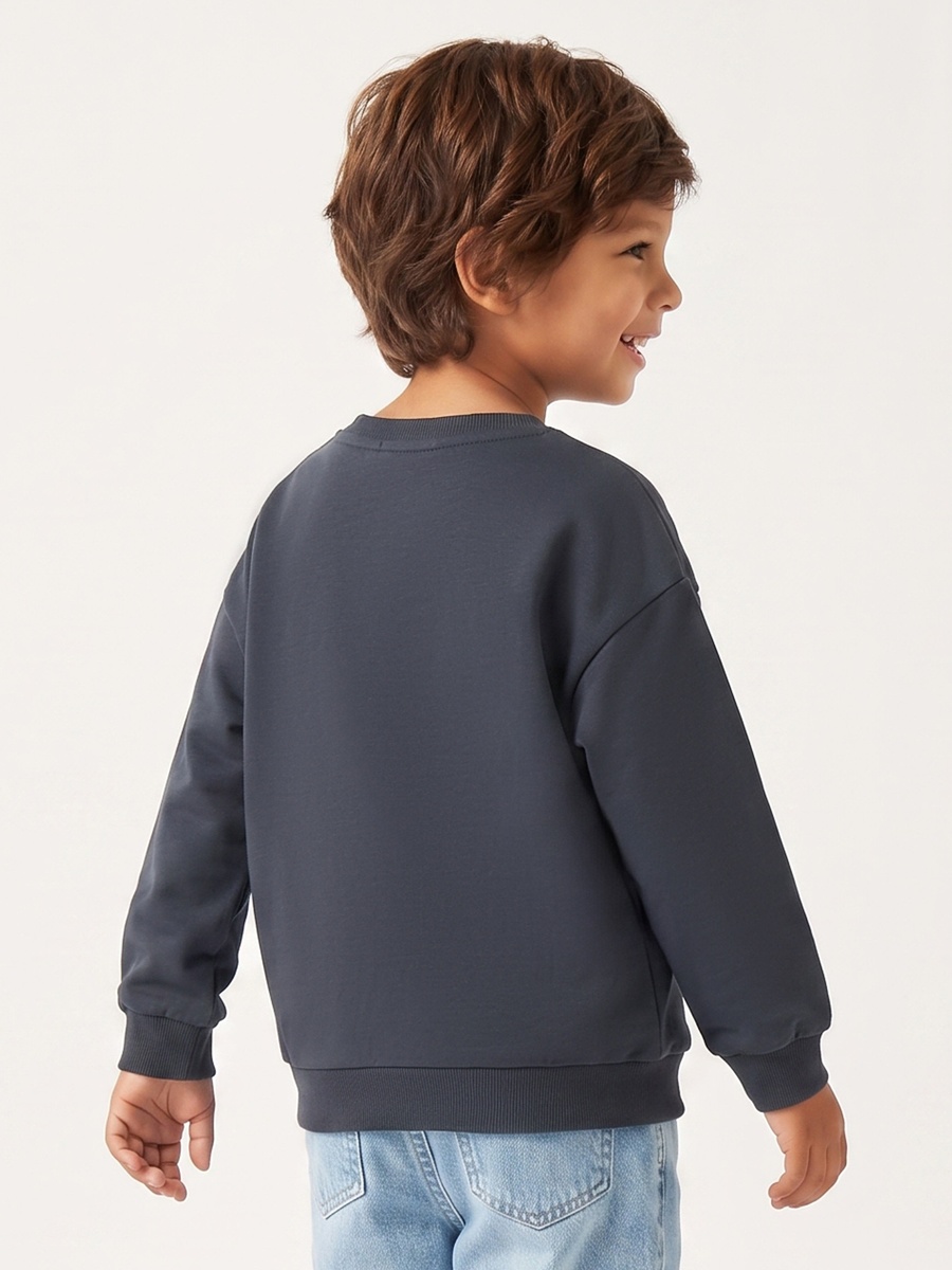 Bear Print Sweatshirt with Long Sleeves