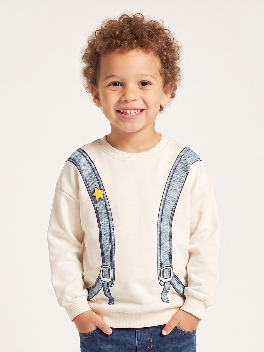 Backpack Print Sweatshirt with Long Sleeves