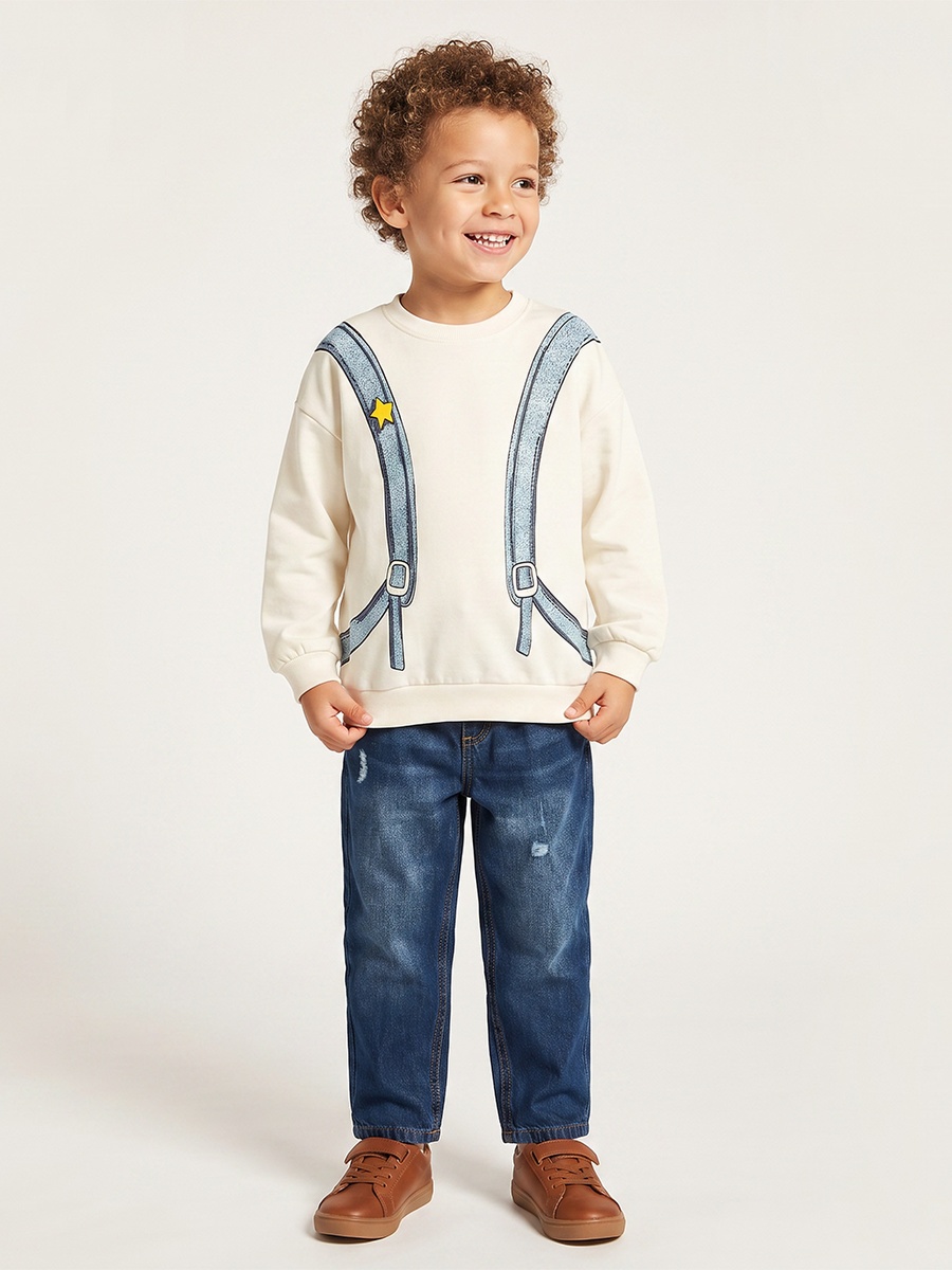 Backpack Print Sweatshirt with Long Sleeves
