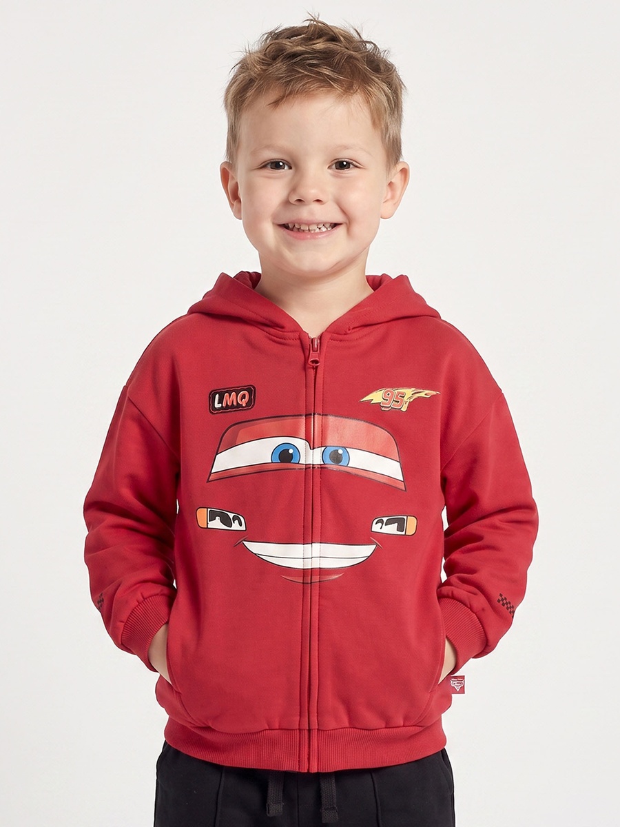 Lightning McQueen Print Sweatshirt with Zip Closure